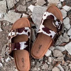 Shoe Shoe Train Stafford Cow Print Sandals (7-11)