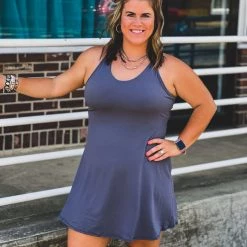 Gypsy Waltz New Missouri City Athletic Dress In Gray In Curvy