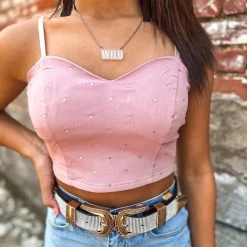 Gypsy Waltz Hearne Rhinestone Top In Pink Clothing 10 Gypsy Waltz Hearne Rhinestone Top In Pink Clothing