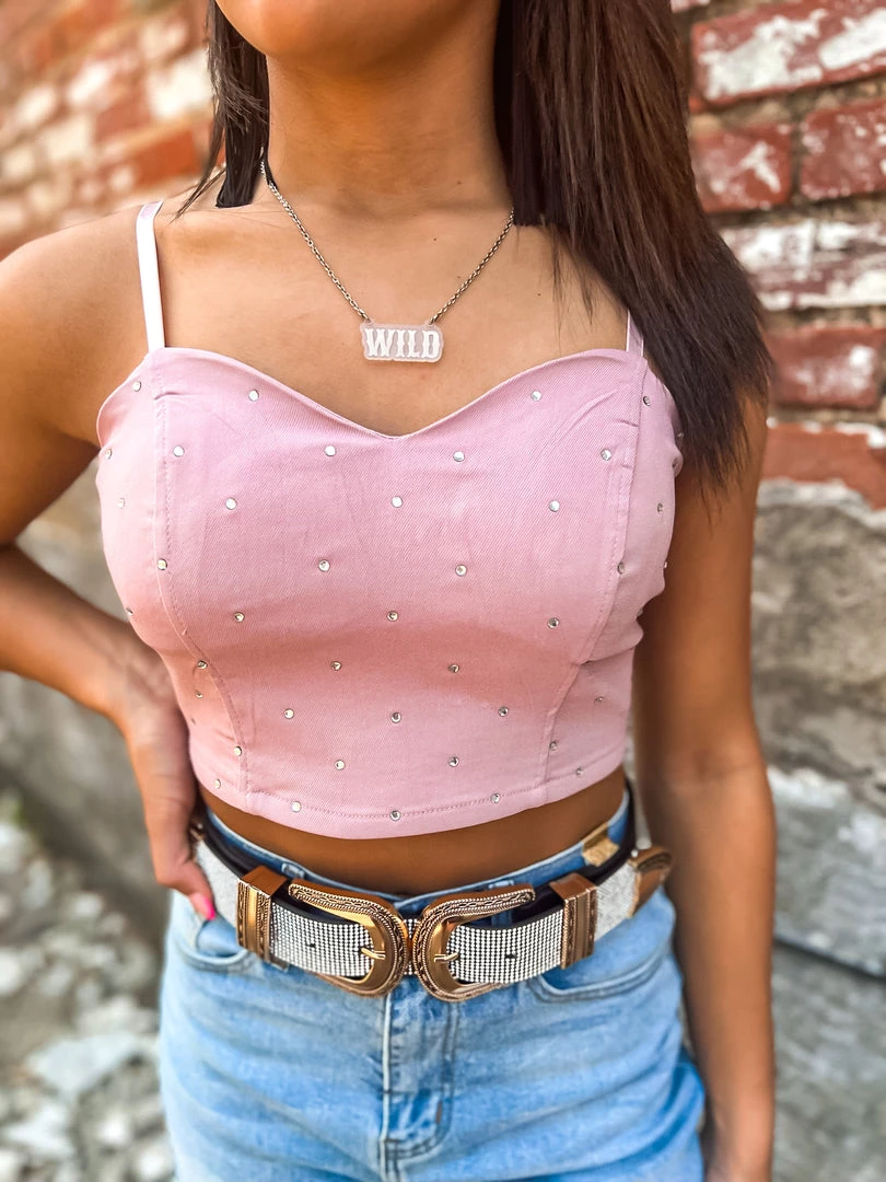 Gypsy Waltz Hearne Rhinestone Top In Pink Clothing 5 Gypsy Waltz Hearne Rhinestone Top In Pink Clothing