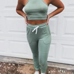 Capella SCREENBUSTER Ruched Two Piece Set In Sage Green 27 Capella SCREENBUSTER Ruched Two Piece Set In Sage Green