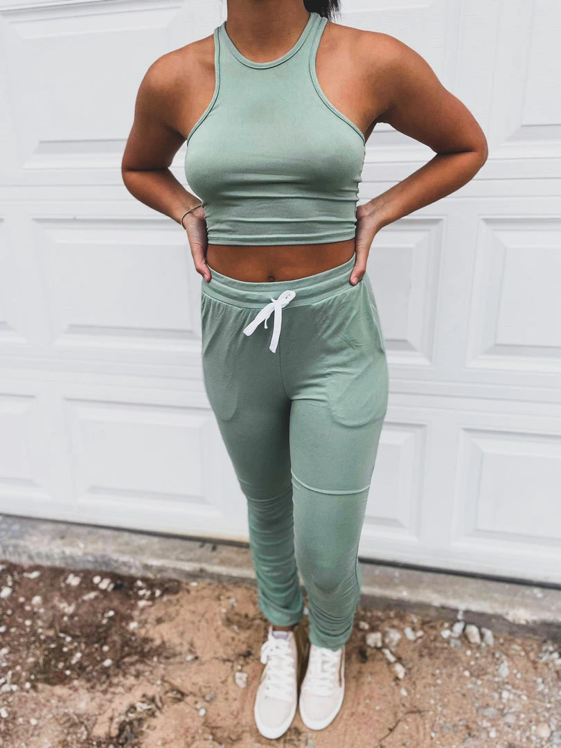 Capella SCREENBUSTER Ruched Two Piece Set In Sage Green 11 Capella SCREENBUSTER Ruched Two Piece Set In Sage Green