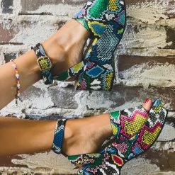 Gypsy Waltz Shoes Clarksville Colorful Snake Wedges