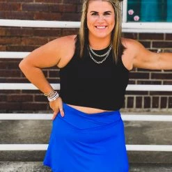 Gypsy Waltz Hallsville Athletic Skirt In Royal Blue In Curvy