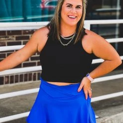 Gypsy Waltz Hallsville Athletic Skirt In Royal Blue In Curvy