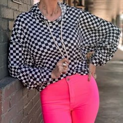 HYFYVE SCREENBUSTER Black Checkered Hoodie