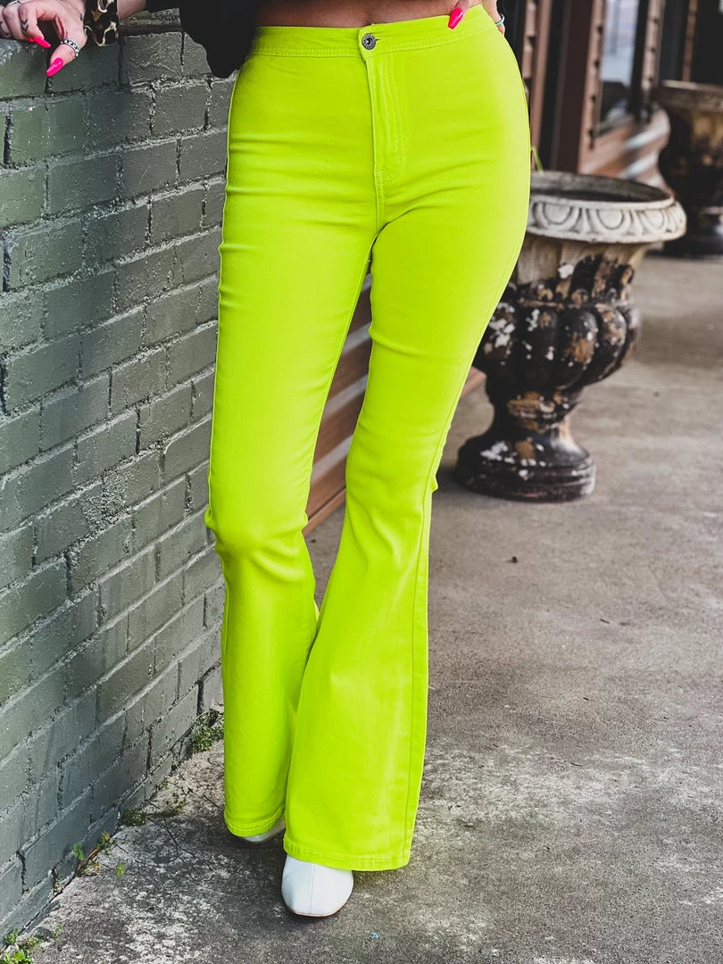 Gypsy Waltz Ropesville Bell Bottoms In Neon Yellow 11 Gypsy Waltz Ropesville Bell Bottoms In Neon Yellow