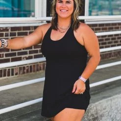 Gypsy Waltz Missouri City Athletic Dress In Black In Curvy New