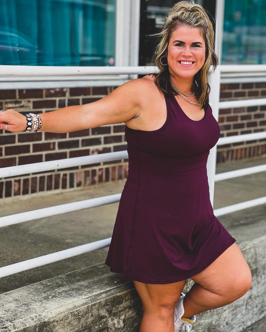 Gypsy Waltz Missouri City Athletic Dress In Maroon In Curvy Clothing 5 Gypsy Waltz Missouri City Athletic Dress In Maroon In Curvy Clothing