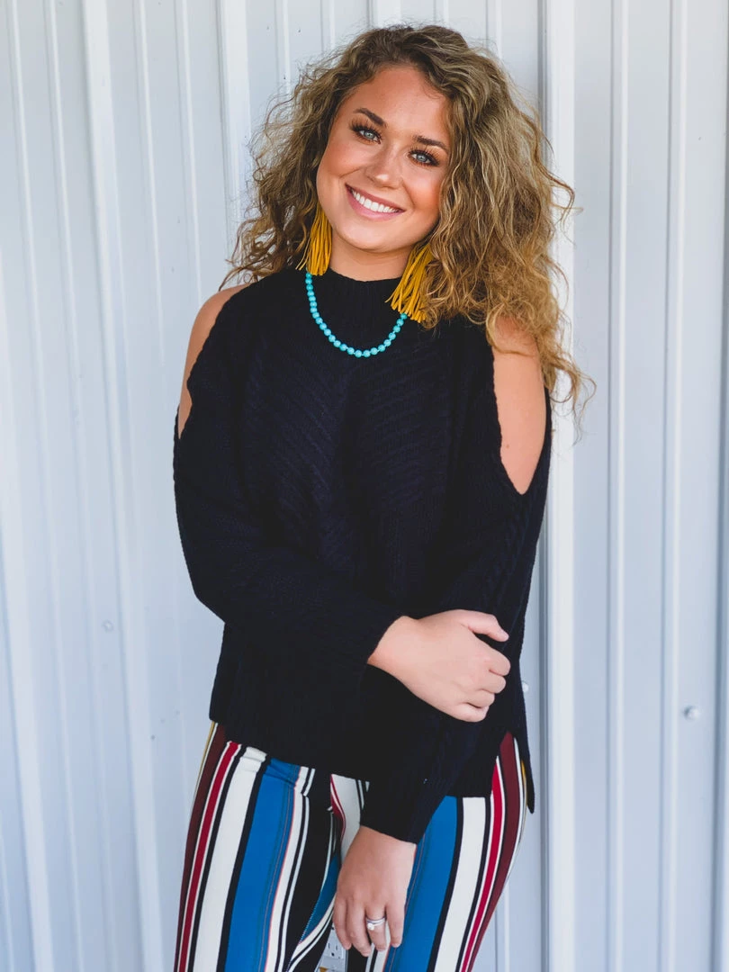 Miss Sparkling Clothing The Tioga Sweater In Black 4 Miss Sparkling Clothing The Tioga Sweater In Black