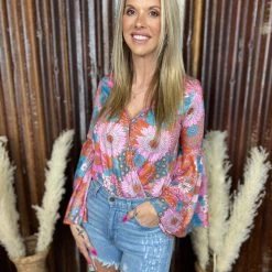 Gypsy Waltz Plum Grove Retro Floral Body Suit