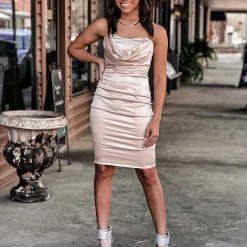 Gypsy Waltz Marshall Champagne Satin Dress