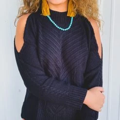 Miss Sparkling Clothing The Tioga Sweater In Black