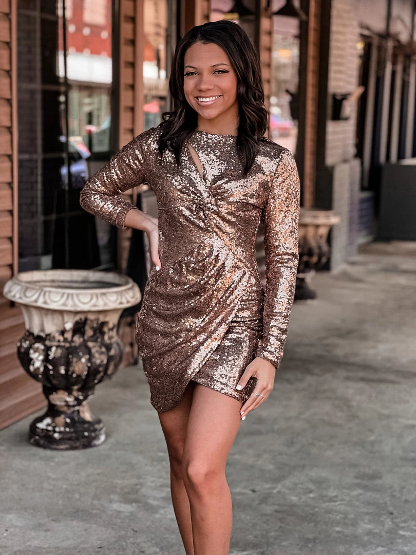 Gypsy Waltz Kirby Rose Gold Sequin Dress Clothing 3 Gypsy Waltz Kirby Rose Gold Sequin Dress Clothing