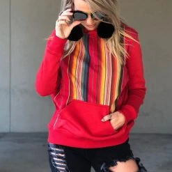 Gypsy Waltz Clearance The Ennis Hoodie In Red (S-3x)