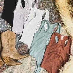 Gypsy Waltz Hondo Button Down Body Suit (5 Colors) Tops