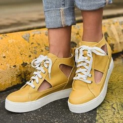 Very G The Edgewood Sneaker In Mustard Shoes