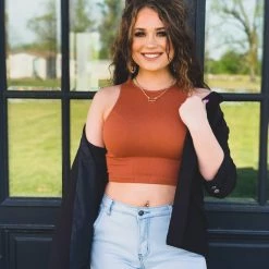 Gypsy Waltz Nevada Crop Top In Rust 13 Gypsy Waltz Nevada Crop Top In Rust