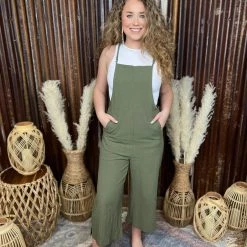 Miss Sparkling Vidor Linen Jumpsuit In Olive Clothing 8 Miss Sparkling Vidor Linen Jumpsuit In Olive Clothing