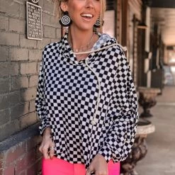 HYFYVE SCREENBUSTER Black Checkered Hoodie