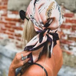 Gypsy Waltz Lamesa Feather Wild Rag Head Scarf New