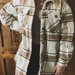 Style Melody The Lipan Shacket In Tan Clothing