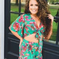 Chocolate USA The Surfside Beach Two Piece Set In Green Clearance