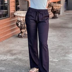 Gypsy Waltz Forsan Linen Pants In Black