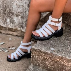 Gypsy Waltz New Boston White Chunky Sandals 12 Gypsy Waltz New Boston White Chunky Sandals