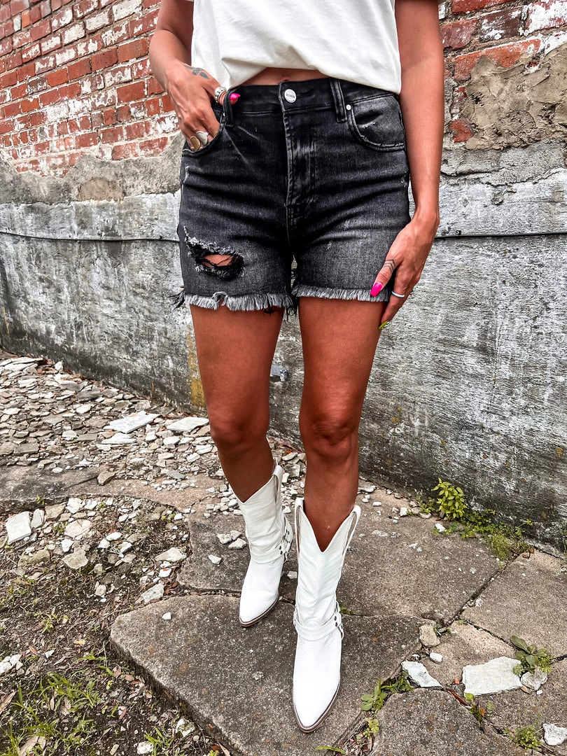 Gypsy Waltz New Montgomery Denim Shorts In Black 9 Gypsy Waltz New Montgomery Denim Shorts In Black