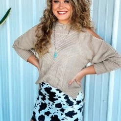 Miss Sparkling The Tioga Sweater In Taupe Clothing 16 Miss Sparkling The Tioga Sweater In Taupe Clothing