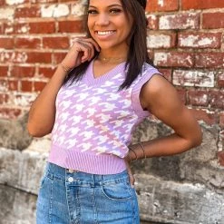 Gypsy Waltz Clothing Baird Sweater Vest Top In Purple