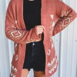 Very J Clothing The Schertz Cardigan In Rust 25 Very J Clothing The Schertz Cardigan In Rust
