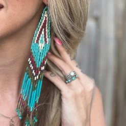Gypsy Waltz Jewelry Hawley Earrings In Turquoise