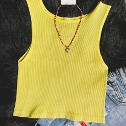 Gypsy Waltz Nevada Crop Top In Lime Clothing