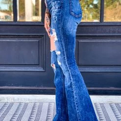 GJG Clothing The Daisetta Bell Bottoms In Dark Wash