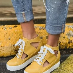 Very G The Edgewood Sneaker In Mustard Shoes