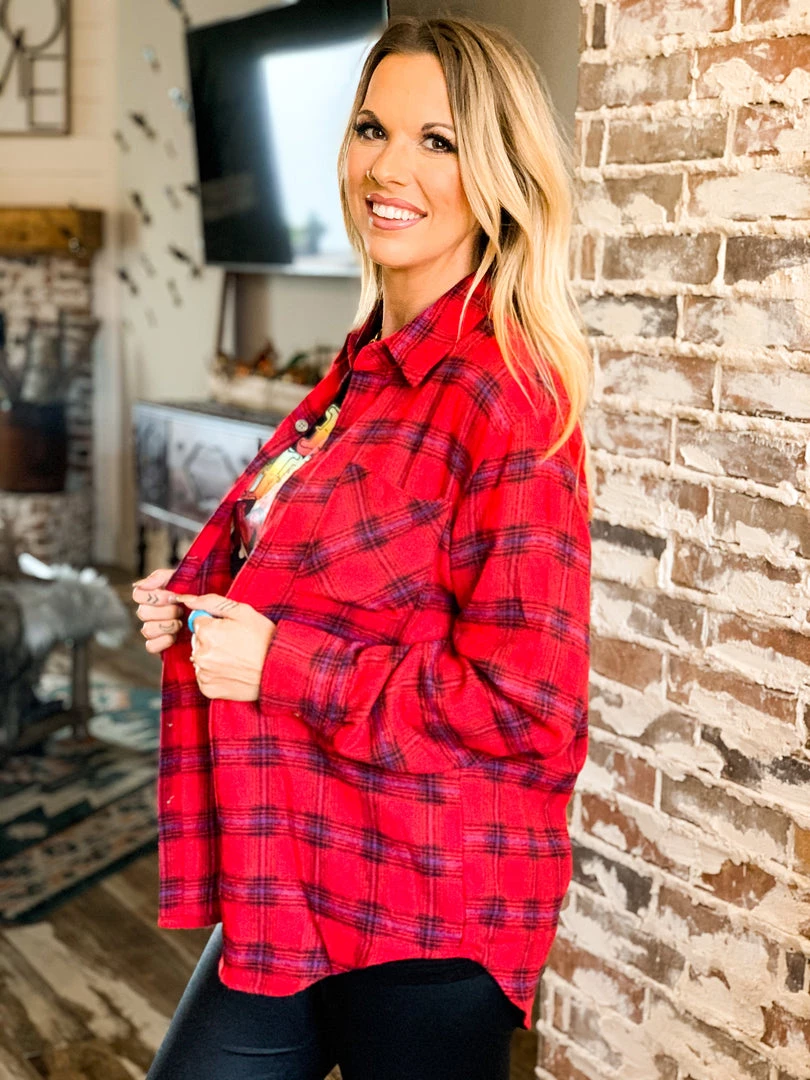 La Mel Clearance The Alamo Flannel In Fire Red - FINAL SALE 7 La Mel Clearance The Alamo Flannel In Fire Red - FINAL SALE