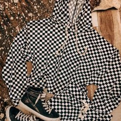 HYFYVE SCREENBUSTER Black Checkered Hoodie