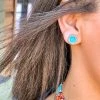 Gypsy Waltz Waco Round Turquoise Stud Earrings 2 Gypsy Waltz Waco Round Turquoise Stud Earrings
