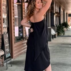 Gypsy Waltz Clothing Pecan Hill Wrap Dress In Black