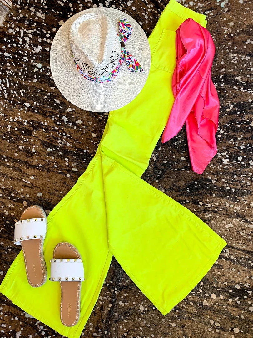 Gypsy Waltz Ropesville Bell Bottoms In Neon Yellow 5 Gypsy Waltz Ropesville Bell Bottoms In Neon Yellow