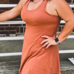 Gypsy Waltz Missouri City Athletic Dress In Terracotta In Curvy