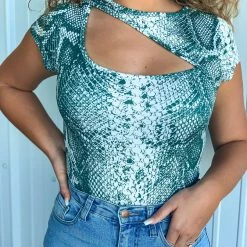 Fantastic Fawn The Killeen Body Suit In Green Tops