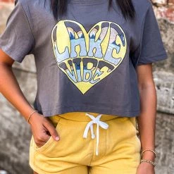 Gypsy Waltz Little River Lake Vibe Crop Tee Clothing