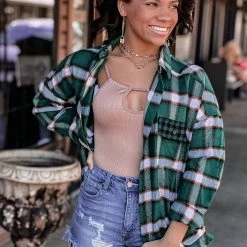 Gypsy Waltz Clothing Campbell Flannel In Green