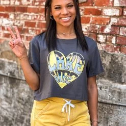 Gypsy Waltz Little River Lake Vibe Crop Tee Clothing
