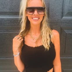 Heart And Hips Clearance The Palmview Tank Topp In Black