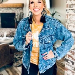 Gypsy Waltz Arlington Rhinestone Denim Jacket Clothing