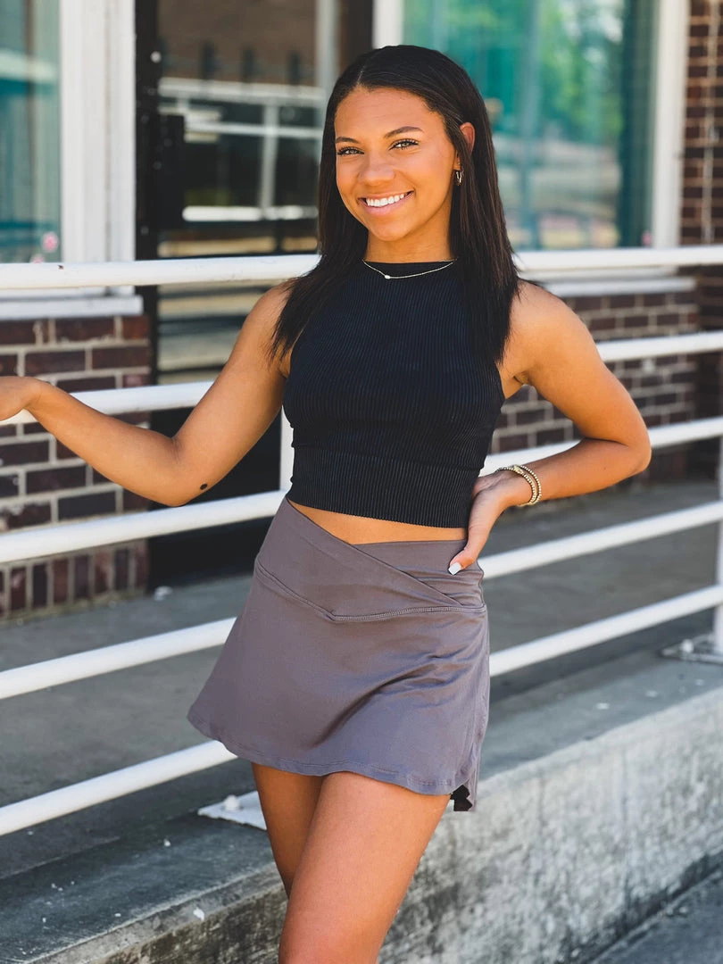 Gypsy Waltz Hallsville Athletic Skirt In Gray 7 Gypsy Waltz Hallsville Athletic Skirt In Gray